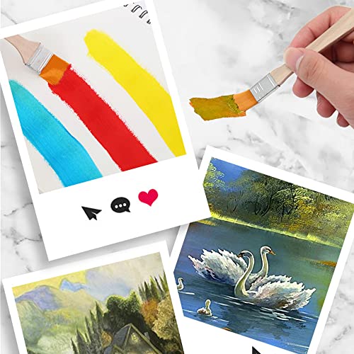 Pilikoll 30 Pcs Paint Brush Set Nylon Acrylic Paint Brushes Keyboard Cleaning Brush Chip Paint Brushes With Wooden Handle for Art Painting Drawing Cleaning Dust Brushing Glue and Home DIY