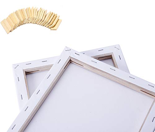 Exerz 24x30cm Framed Canvas 5pk - 1.7cm Pre-Stretched Canvas Artist Blank/280GSM 100% Cotton/Triple Primed/Acid Free/Medium Grain/Professional Acrylic Paint, Oil Paint