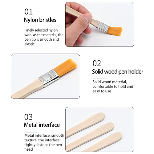 Pilikoll 30 Pcs Paint Brush Set Nylon Acrylic Paint Brushes Keyboard Cleaning Brush Chip Paint Brushes With Wooden Handle for Art Painting Drawing Cleaning Dust Brushing Glue and Home DIY