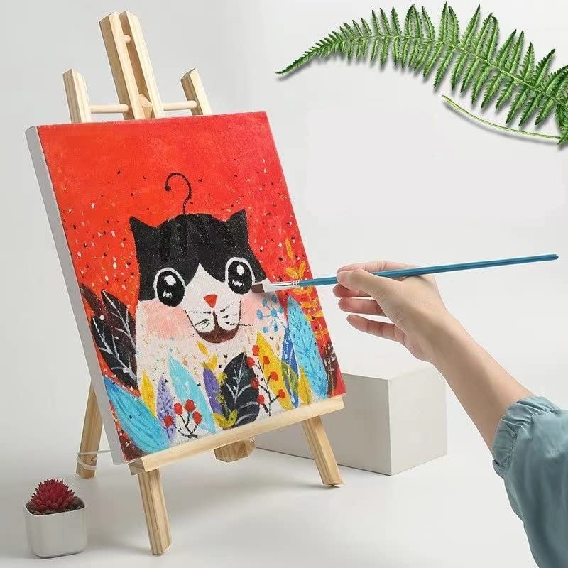 2 Pack Wooden Tabletop Art Display Easels, Small Painting Easel 30cm, Desktop Holder Stand for Displaying Canvas Paintings,Drawing, Weddings, Kids Arts & Crafts