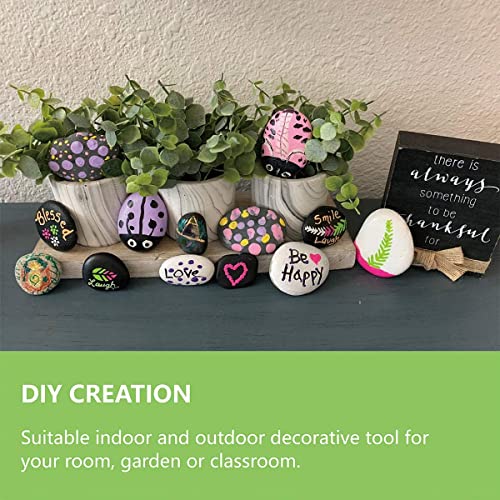 JWJK 15PCS Painting Rocks, Pebbles for painting,DIY Rocks Flat & Smooth Kindness Rocks for Arts, Crafts, Decoration, Medium/Small/Tiny Rocks for Painting,Hand Picked for Painting Stones 5-8cm