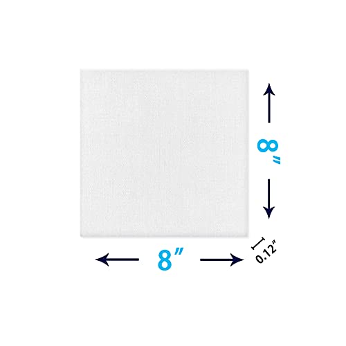 10 Packs Blank Canvas Panels Board 20 x 20 cm(8" x 8"), 100% Cotton for Acrylic Painting, Oil Paint & Wet Water Art Media, Canvases for Professional Artist, Hobby Painters & Beginners