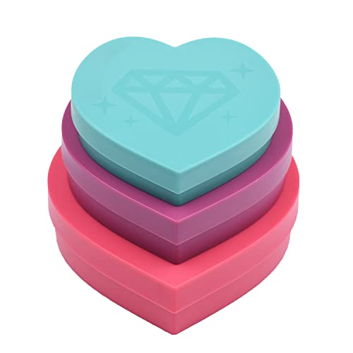 MFUOE 3 PCS Plastic Bead Sorting Trays Heart Shape Tray Tools Diamond Rhinestone Plate Tray Cross Stitch Nail Art DIY Tools for DIY Art Craft