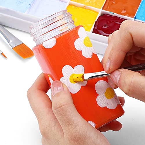 Transon Flat Paint Brush Set 7pcs for Multi-Media Painting