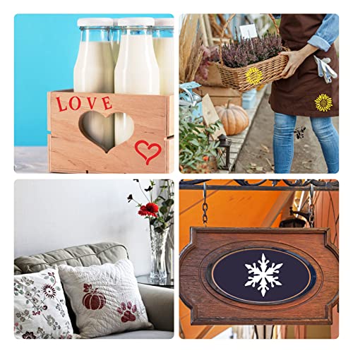 Prasacco 42 Pieces Letter Number Stencils, 2 inch Stencils for Painting on Wood Reusable Plastic Alphabet Drawing Templates for Painting on Wood Wall Fabric Rock Chalkboard Door Porch DIY Art