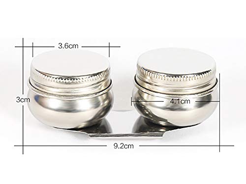 Palette Cup 2pcs Stainless Steel Art Oil Pot Portable Mini Wash Pen Holder Artists Palette Clip Cup Container with Lid for Watercolor Acrylic Oil Painting