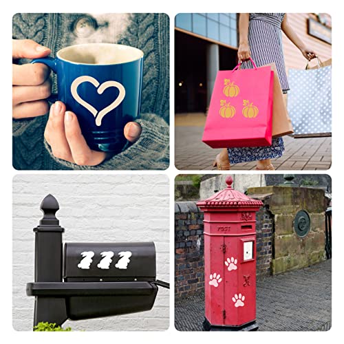 Prasacco 42 Pieces Letter Number Stencils, 2 inch Stencils for Painting on Wood Reusable Plastic Alphabet Drawing Templates for Painting on Wood Wall Fabric Rock Chalkboard Door Porch DIY Art