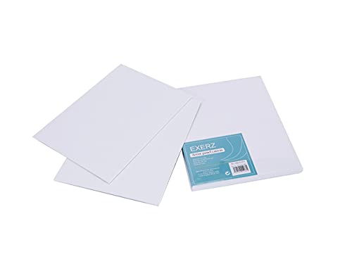 Exerz 24x30cm Canvas Panel 3mm 6pcs Pack 280gsm 100% Cotton/Blank Artist Canvas Board/Triple Primed/Acid Free/Medium Grain - Oil & Acrylic painting for Artists at all Levels (24x30cm - 6pcs)