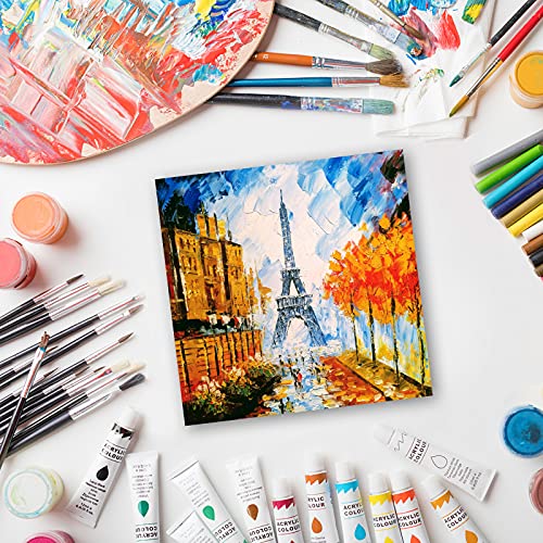 10 Packs Blank Canvas Panels Board 20 x 20 cm(8" x 8"), 100% Cotton for Acrylic Painting, Oil Paint & Wet Water Art Media, Canvases for Professional Artist, Hobby Painters & Beginners