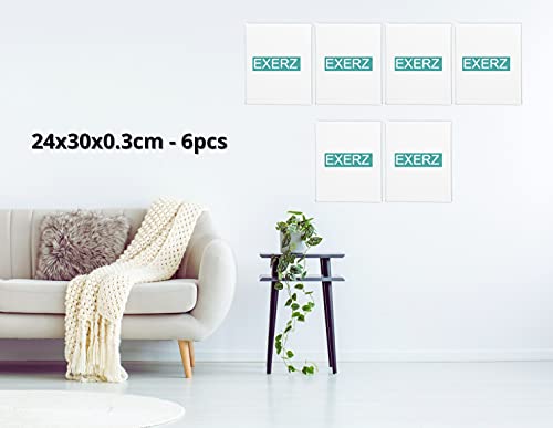 Exerz 24x30cm Canvas Panel 3mm 6pcs Pack 280gsm 100% Cotton/Blank Artist Canvas Board/Triple Primed/Acid Free/Medium Grain - Oil & Acrylic painting for Artists at all Levels (24x30cm - 6pcs)