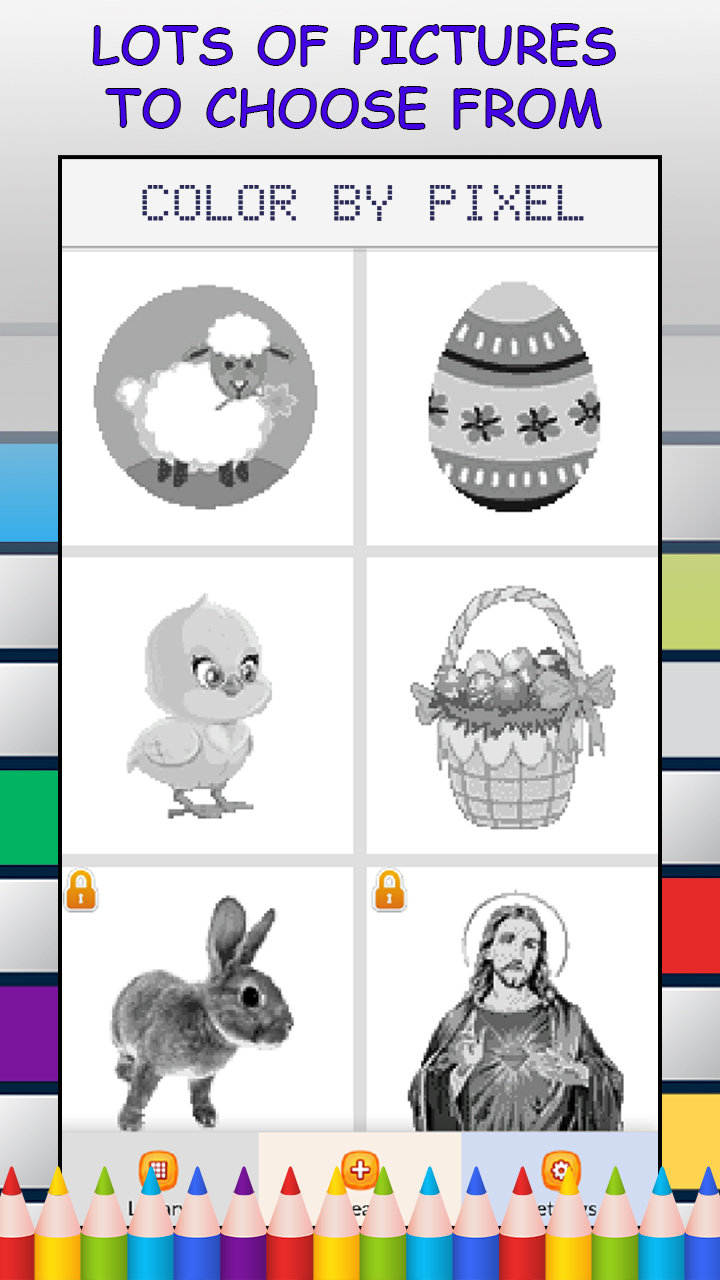 Easter Pixel Art Color by Number Game - FREE No Ads Pixel Art Puzzle - Coloring Book Pages - Happy, Creative & Relaxing - Paint & Crayon Palette - Create Color Art - Share Creations with Friends!