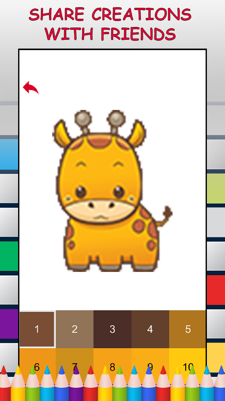 Cute Kawaii Pixel Art Color by Number Game - FREE No Ads Pixel Art Puzzle - Coloring Book Pages - Happy, Creative & Relaxing - Paint & Crayon Palette - Create Color Art - Share Creations with Friends!