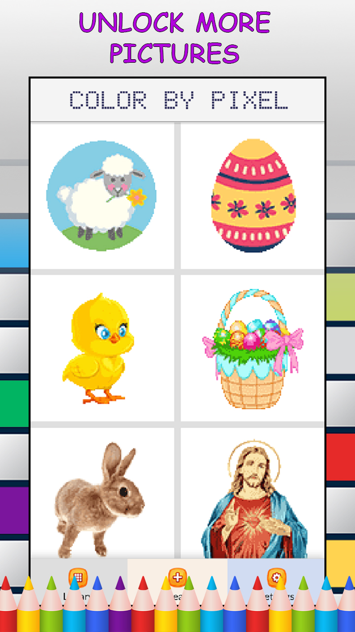 Easter Pixel Art Color by Number Game - FREE No Ads Pixel Art Puzzle - Coloring Book Pages - Happy, Creative & Relaxing - Paint & Crayon Palette - Create Color Art - Share Creations with Friends!