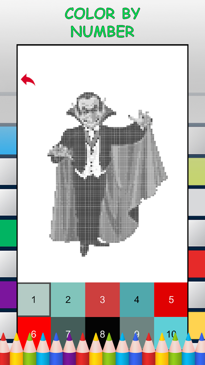 Halloween Pixel Art Color by Number Game - FREE No Ads Pixel Art Puzzle - Coloring Book Pages - Happy, Creative & Relaxing - Paint & Crayon Palette - Create Color Art - Share Creations with Friends!