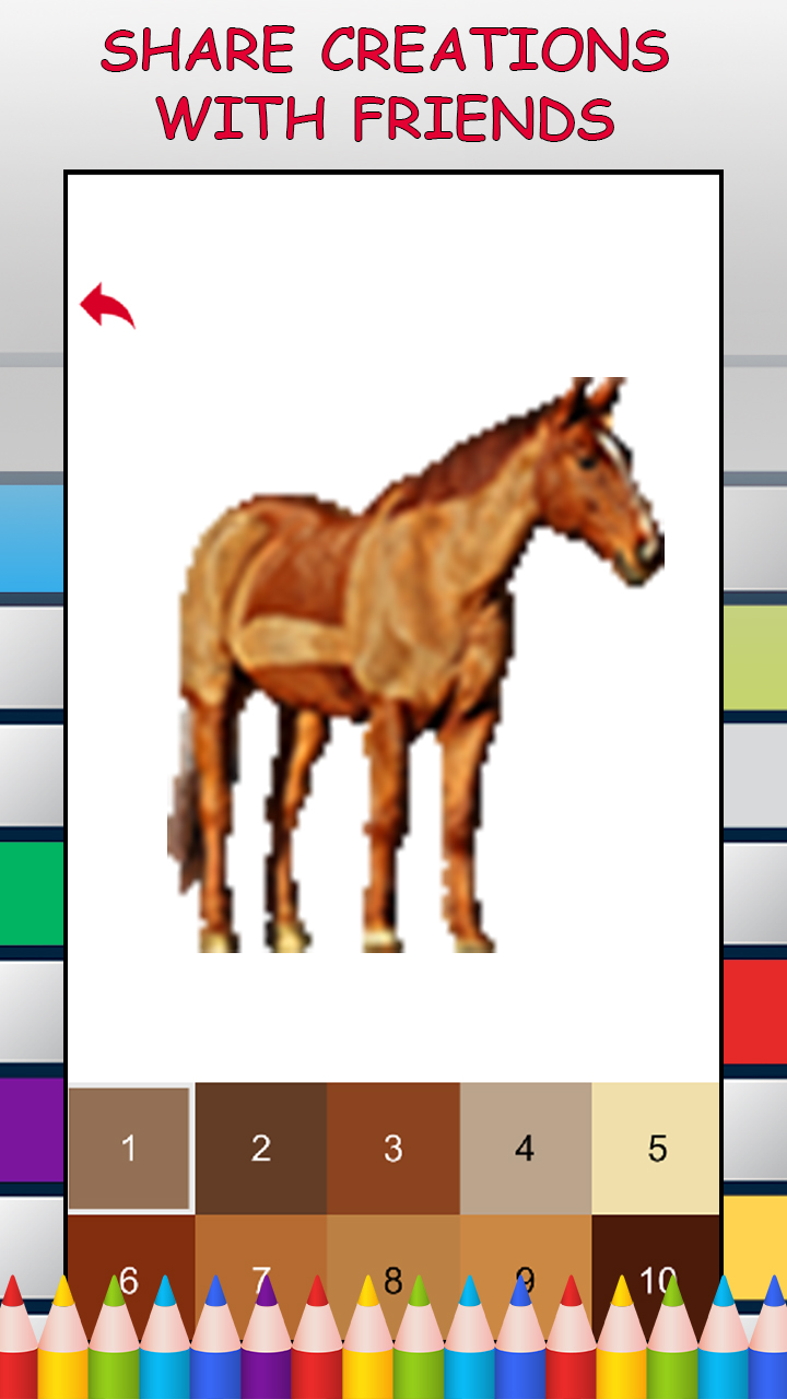 All Horses Pixel Art Color by Number Game - FREE No Ads Pixel Art Puzzle - Coloring Book Pages - Happy, Creative & Relaxing - Paint & Crayon Palette - Create Color Art - Share Creations with Friends!