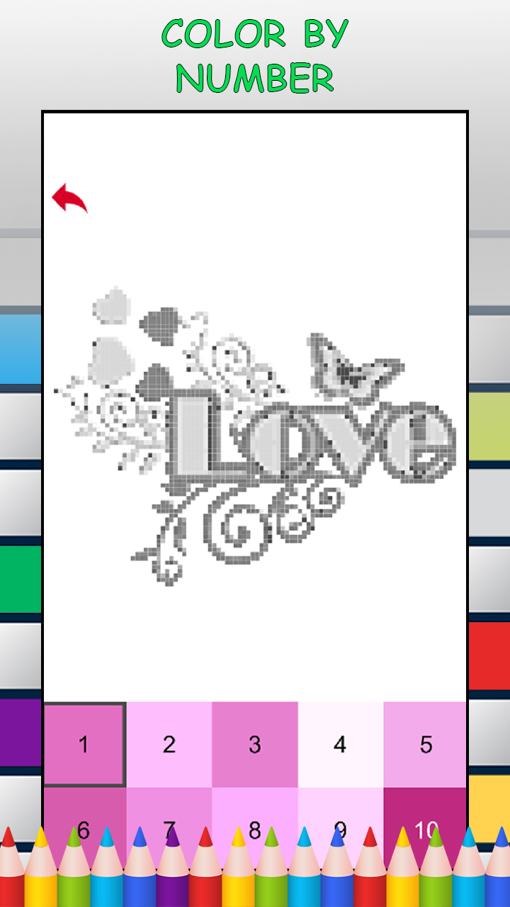 Love & Romance Pixel Art Color by Number Game - FREE No Ads Pixel Art Puzzle - Coloring Book Pages - Happy, Creative & Relaxing - Paint & Crayon Palette - Create Color Art - Share Creations!