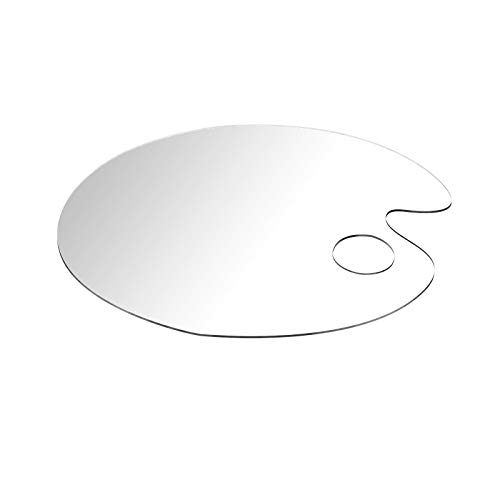 1PCS Clear Acrylic Paint Palette,Non-Stick Oil Paint Palette Oval Shaped Artist Painting Palette Mixing Palette Art Paint Tray Palettes with Protective Film for DIY Art Craft Painting (25 x 15 cm)