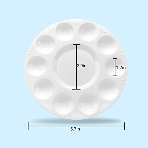 Hulameda 12 Pcs Paint Palettes, Paint Palette Tray Plastic for Kids and Adults to Create DIY Craft Professional Art Painting