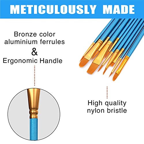 Wooden Paint Palette,Paint Brushes 10 Pack for Oil Painting and Watercolor, Classic Wooden Artists Palette with Thumb Hole for Oil Paint,Acrylics,Paint Art, 11.81 * 7.87inch