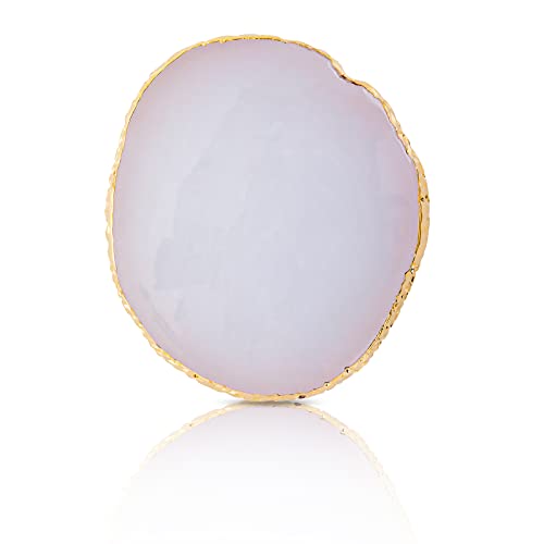 Sibba Resin Nail Art Palette Nail Mixing Palette Polish Color Mixing Plate Golden Edge Nail Holder Display Board Heart Shape Cosmetic Mixing Tools (Style 2)