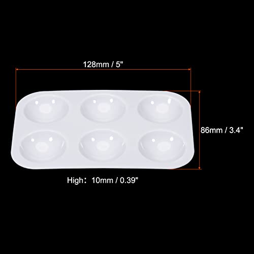 PATIKIL 6 Wells Paint Tray Palette, 3Pcs Rectangular Plastic Painting Pallet Holder for Art Craft Watercolor Gouache Oil Paint