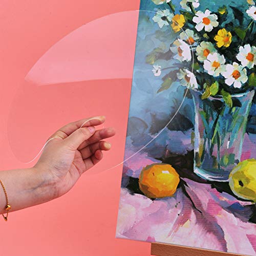 1PCS Clear Acrylic Paint Palette,Non-Stick Oil Paint Palette Oval Shaped Artist Painting Palette Mixing Palette Art Paint Tray Palettes with Protective Film for DIY Art Craft Painting (25 x 15 cm)