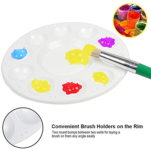 Mu Mianhua Paint Mixing Palette Tray 4 Pcs Round Plastic Art Supplies for Kids and Adults to Create DIY Craft Professional Art Painting