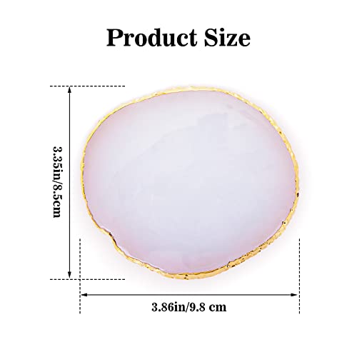 Sibba Resin Nail Art Palette Nail Mixing Palette Polish Color Mixing Plate Golden Edge Nail Holder Display Board Heart Shape Cosmetic Mixing Tools (Style 2)