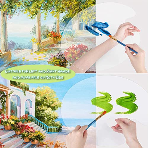 Paint Palette, Pallet, Paint Pallet, Painting Palette, Clear Acrylic Paint Palette, Oval Acrylic Paint Pallet with Thumb Hole, Non-Stick Oil Paint Palette, for DIY Art Craft Painting (5.9 x 9.8 in)