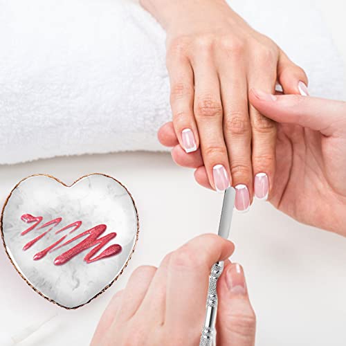 Sibba Resin Nail Art Palette with Nail Palette Stirring Rod, 2 in 1 Nail Art Painting Palettes Gold Edge Nail Holder Nail Art Display Board (Heart)