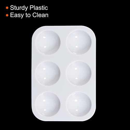 PATIKIL 6 Wells Paint Tray Palette, 3Pcs Rectangular Plastic Painting Pallet Holder for Art Craft Watercolor Gouache Oil Paint