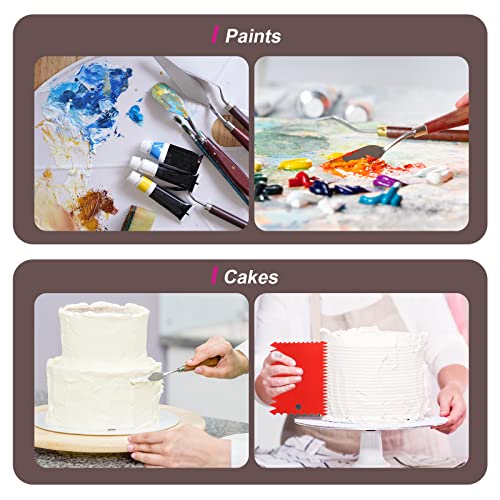 Zocipro 8Pcs Palette Knife Set, 5Pcs Pallet Knife Painting Tools with 3 Plastic Scraper, Oil Painting Mixing Scraper, Stainless Steel Painting Paint Knife Spatula Set for Art Craft Painting