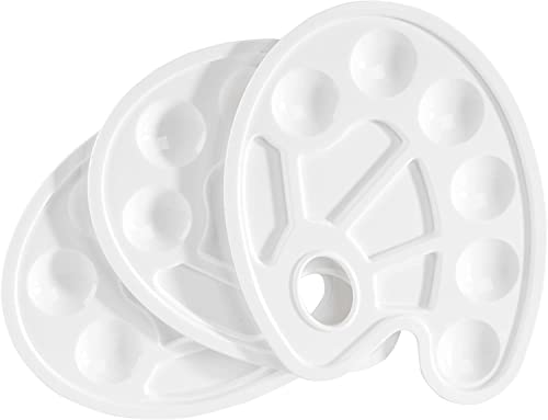 YXQSED-3 Pieces Paint Tray Palettes with Thumb Hole - Best for Acrylic, Oil, Watercolor Paints & Paint Brushes