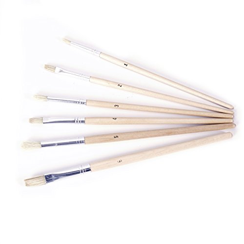 Exerz Acylic Paint, Brushes & Palette Set - 12 x Acrylic Paints (12ml), 6 x Artist Brushes, 1 x Wooden Palette