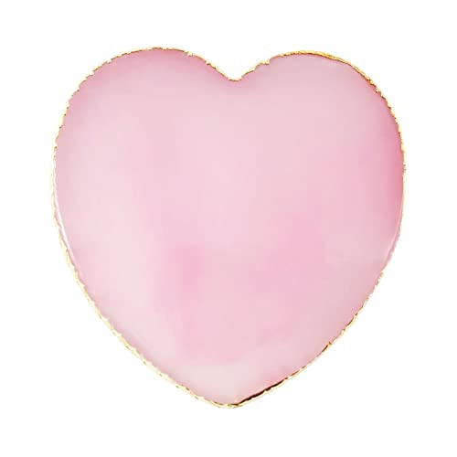 BLMHTWO Nail Palette Nail Polish Palette Resin Nail Art Palette Mixing Colors Palettes with Golden Edge and Heart Shape Design Nail Painting Display Tray for Nail Art Mixing Colors Making Decals, Pink
