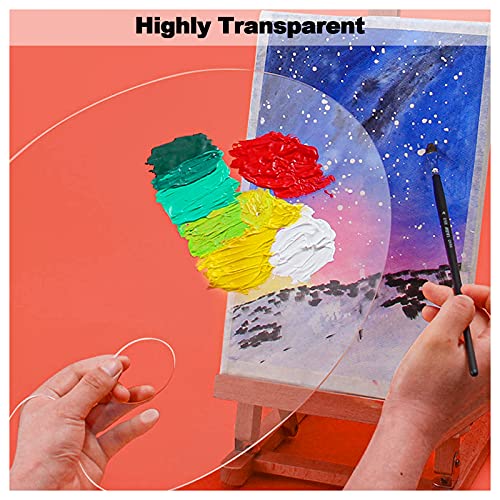 4PCS Paint Pallet Clear Premium Acrylic Paint Palette, Easy Clean Transparent Non-Stick Acrylic Pallet, for Oil Watercolor DIY Craft Paint Tray Palette