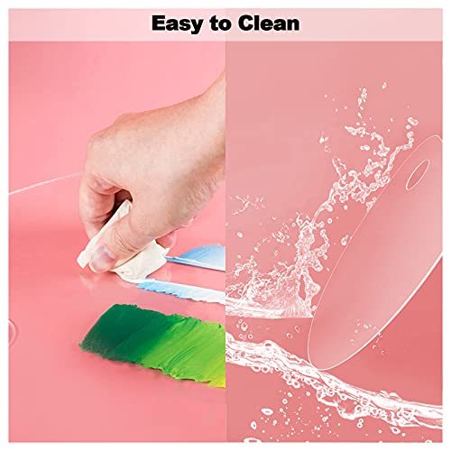 4PCS Paint Pallet Clear Premium Acrylic Paint Palette, Easy Clean Transparent Non-Stick Acrylic Pallet, for Oil Watercolor DIY Craft Paint Tray Palette