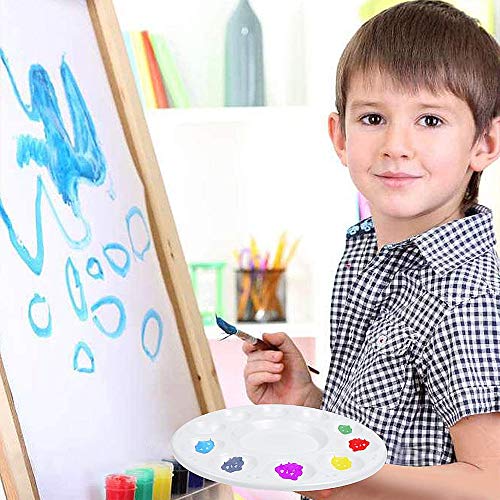 Mu Mianhua Paint Mixing Palette Tray 4 Pcs Round Plastic Art Supplies for Kids and Adults to Create DIY Craft Professional Art Painting