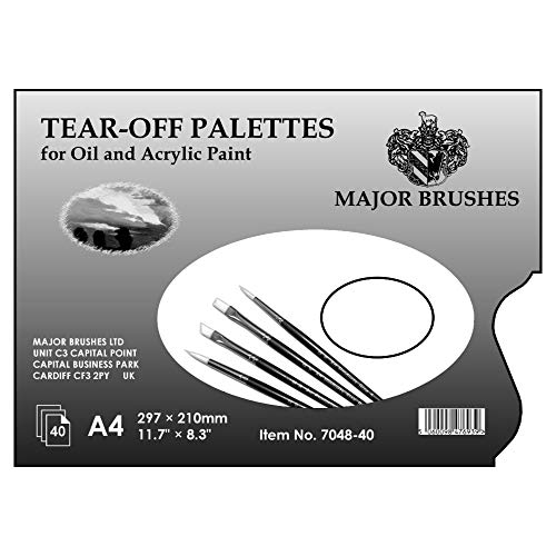 Tear Off Palette - 40 A4 Disposable Palette Sheets - for Oil and Acrylic Painting