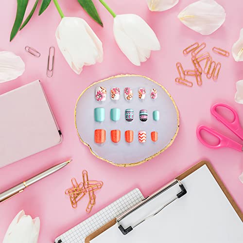Sibba Resin Nail Art Palette Nail Mixing Palette Polish Color Mixing Plate Golden Edge Nail Holder Display Board Heart Shape Cosmetic Mixing Tools (Style 2)