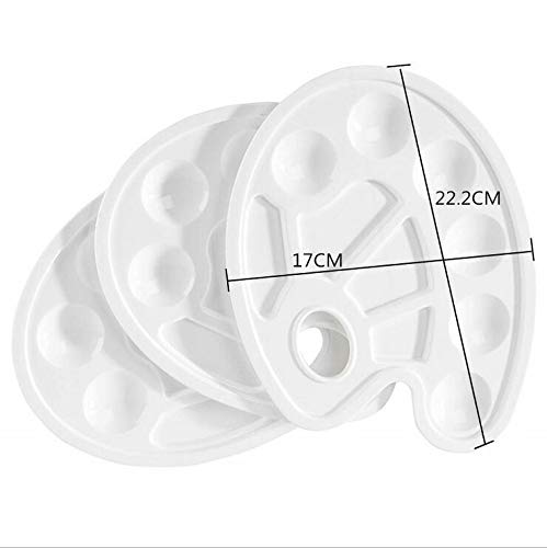 YXQSED-3 Pieces Paint Tray Palettes with Thumb Hole - Best for Acrylic, Oil, Watercolor Paints & Paint Brushes