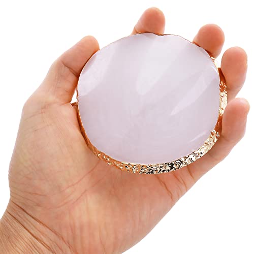 Sibba Resin Nail Art Palette Nail Mixing Palette Polish Color Mixing Plate Golden Edge Nail Holder Display Board Heart Shape Cosmetic Mixing Tools (Style 2)