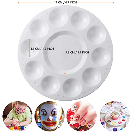 Painting Palette Paint Tray Palettes Plastic Round Palette Color Palette Mixing Palette for Painting and Oil DIY Craft Professional Art Painting(2 PCS)