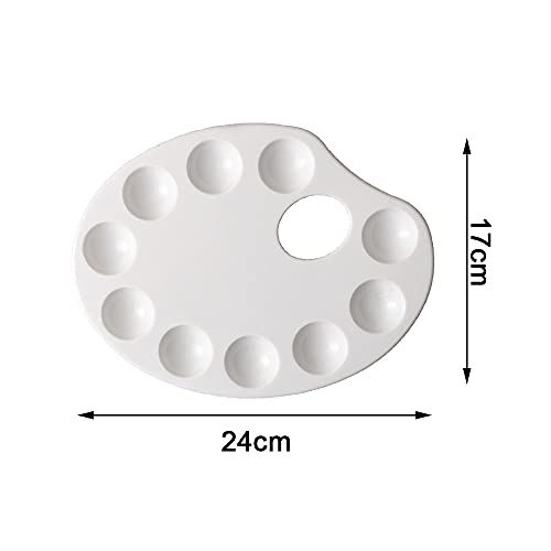 4 Pcs Oval Plastic Paint Palette Trays Paint Palettes Art Paint Pallets for DIY Craft Professional Art Painting