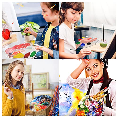 4PCS Paint Pallet Clear Premium Acrylic Paint Palette, Easy Clean Transparent Non-Stick Acrylic Pallet, for Oil Watercolor DIY Craft Paint Tray Palette