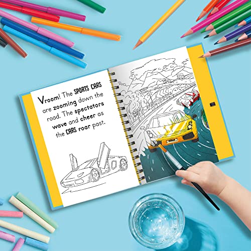 Wheels and Steel - Machines, Mess Free Activity Book (Magic Water Colouring)
