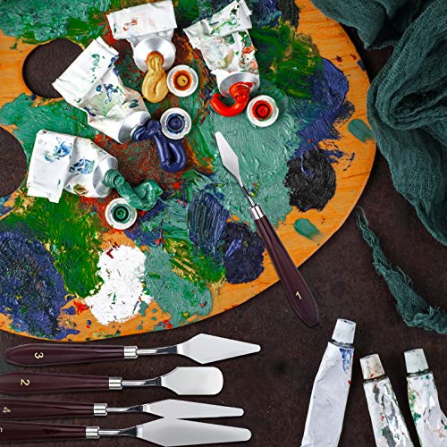 Paint Palette,WOVTE 17 Pcs Paint Palette and Brushes Set,Clear Oval Non-Stick Pallet Easy Clean for Artist Oil Paint Watercolor Painting DIY Art(10 Brush + 2 Palette+5 Palette Knife)