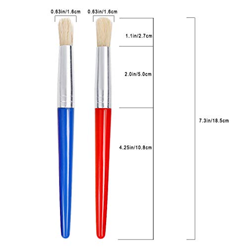 JCF Kids Paint Brushes,4 PCS Childrens Painting Brushes Set Flat Tip with Plastic Handle and Hog Bristles Painting Brushes,Multi Color Paint Brushes for Children Kids Beginners Art Supplies