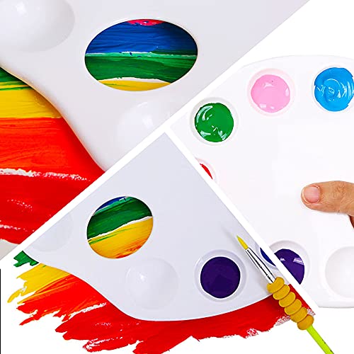 4 Pcs Oval Plastic Paint Palette Trays Paint Palettes Art Paint Pallets for DIY Craft Professional Art Painting