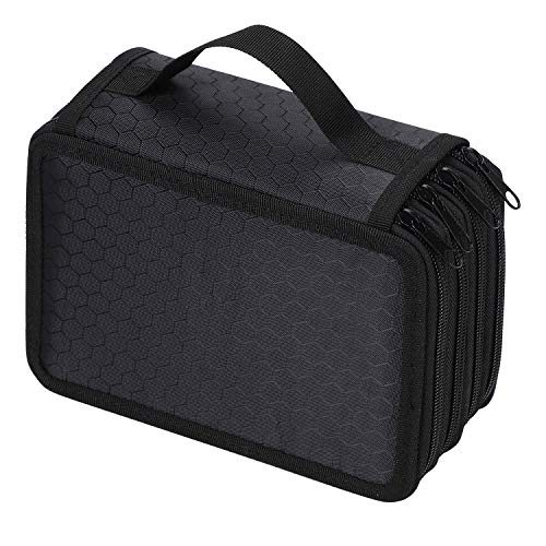 72 Inserting Paint Brush Holder Storage Colouring Pencils Organiser Portable Large Capacity Pencil Pen Case 4 Layers Pencil Bag Pouch Holder with Zipper Pencil Wrap for School Office Artist Boys Art